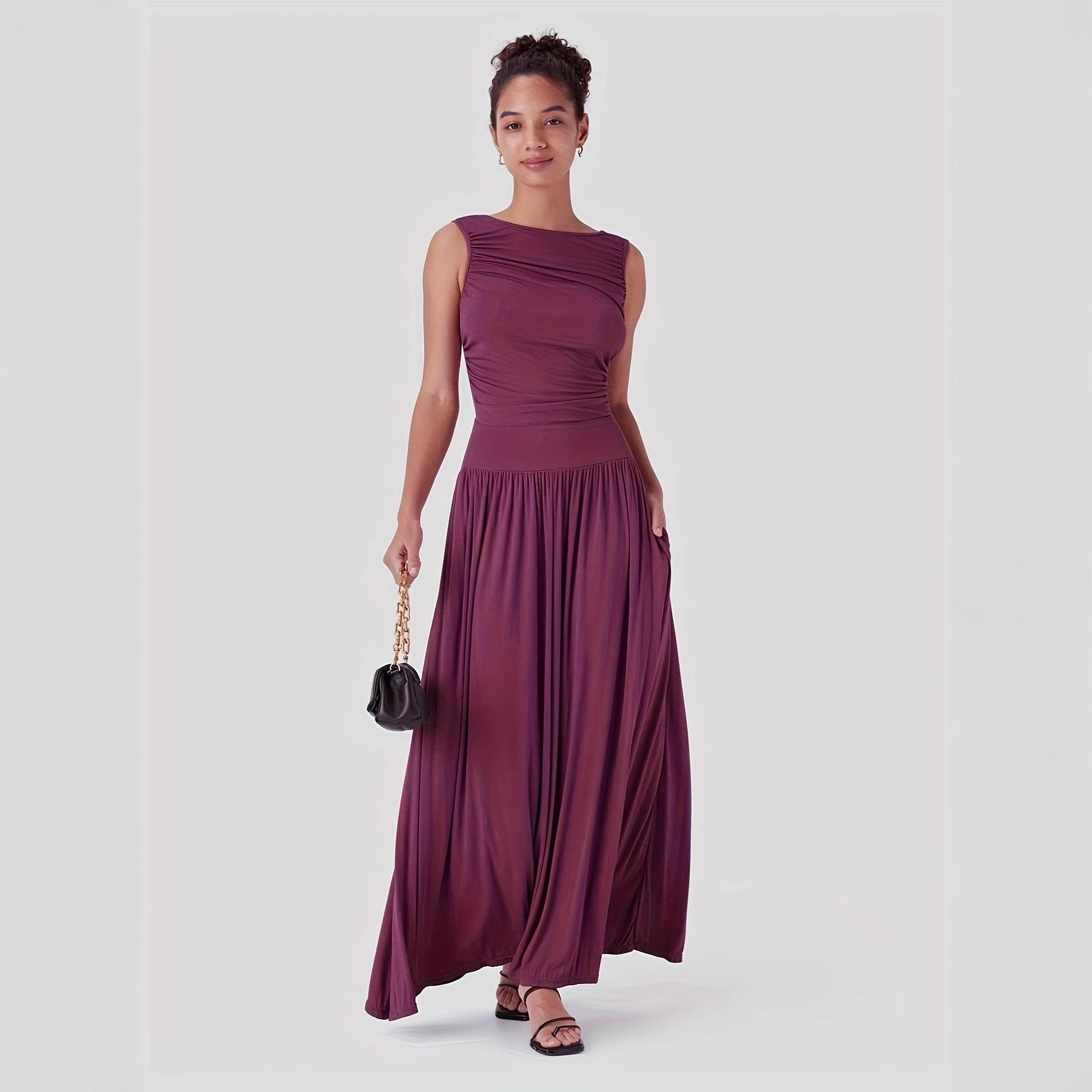Women's Waist-Draped Sleeveless Summer Dress